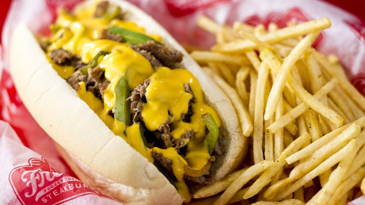 Freddy's Philly cheesesteak combo meal with Fries.