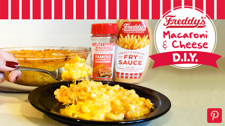 Freddy's Macaroni & Cheese D.I.Y Pinterest post.