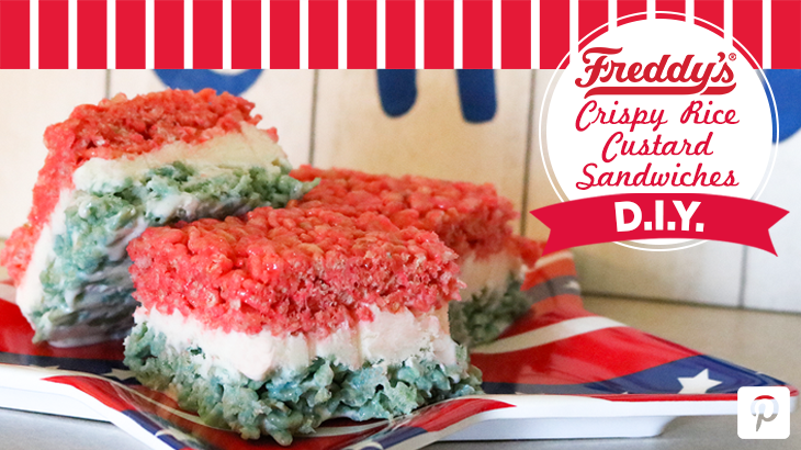 Crispy Rice Custard Sandwiches D.I.Y Pinterest post.